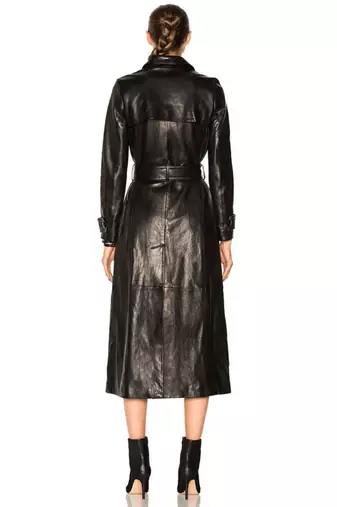 Women's  black  lambskin leather coat- full sleeve