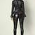 Women’s black  lambskin leather jacket peplum hem shirt style