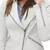 Women’s white biker lambskin leather jacket -zip detailing