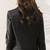 Women’s black  lambskin leather jacket -asymmetrical button style