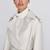 Women’s mid-length belted leather white trench-style coat 