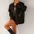 Women’s brown oversized, slouchy fit  lambskin leather jacket