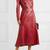 Women's  red lambskin leather coat- full sleeve