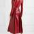 Women's  red lambskin leather coat- full sleeve