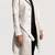 Women’s classic mid-length belted leather white trench-style coat