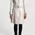 Women’s classic mid-length belted leather white trench-style coat