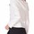 Women’s white lambskin leather biker jacket straight zipper detail