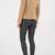 Women’s beige lambskin leather biker jacket straight zipper detail