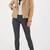 Women’s beige lambskin leather biker jacket straight zipper detail