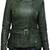 Women’s green leather jacket -asymmetrical zipper detail stylish look