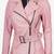 Women’s pink leather jacket -asymmetrical zipper detail stylish look