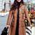 Women’s full-length safari-inspired leather trench coat burnished warm cognac brown