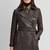 Women’s tailored mid-to-longline leather trench coat deep espresso brown