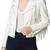 Women’s white fringe lambskin leather biker jacket