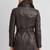 Women’s tailored mid-to-longline leather trench coat deep espresso brown