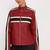 Women’s red black strip  lambskin leather biker jacket