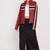 Women’s red black strip  lambskin leather biker jacket