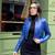 Women’s blue lambskin leather jacket -detail stylish look