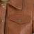 Women’s tailored mid-length leather coat brown button style