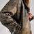 Women’s tailored mid-length rub-off leather coat brown