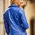 Women’s blue lambskin leather jacket biker zipper jacket