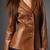 Women’s brown tailored mid-length trench style leather coat