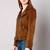 Women’s brown suede lambskin leather jacket -asymmetrical zipper