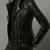 Women’s black lambskin leather jacket -straight zipp quilted jacket