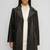 Women’s black full-length safari-inspired leather trench coat