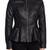 Women’s black  lambskin leather peplum hem shirt style jacket