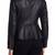Women’s black  lambskin leather peplum hem shirt style jacket