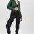 Women’s green lambskin leather jacket biker style