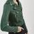 Women’s green lambskin leather jacket biker style
