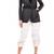 Women’s mid-length black leather trench-style coat