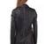 Women’s mid-length black leather trench-style coat