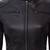 Women’s black café racer lambskin leather jacket -straight zipp