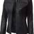 Women’s black café racer lambskin leather jacket -straight zipp