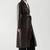 Women’s black full-length safari-inspired leather trench coat  belted