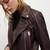 Women’s brown lambskin leather jacket -quilted shoulder tylish look