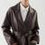 Women’s black full-length safari-inspired leather trench coat  belted