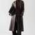 Women’s black full-length safari-inspired leather trench coat  belted