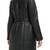 Women’s black pocket fid-length safari-inspired leather trench coat  belted