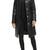 Women’s black pocket fid-length safari-inspired leather trench coat  belted