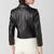 Women’s black lambskin leather jacket- zipper motor biker detail stylish look