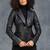 Women’s  black tailored short trench style leather coat
