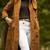 Women’s brown suede full-length safari-inspired leather trench coat  belted