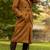 Women’s brown suede full-length safari-inspired leather trench coat  belted