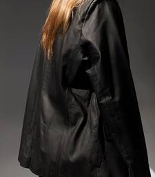 Women’s  black tailored trench style leather coat