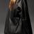 Women’s  black tailored trench style leather coat