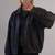 Women’s black bomber lambskin leather jacket -asymmetrical zipper